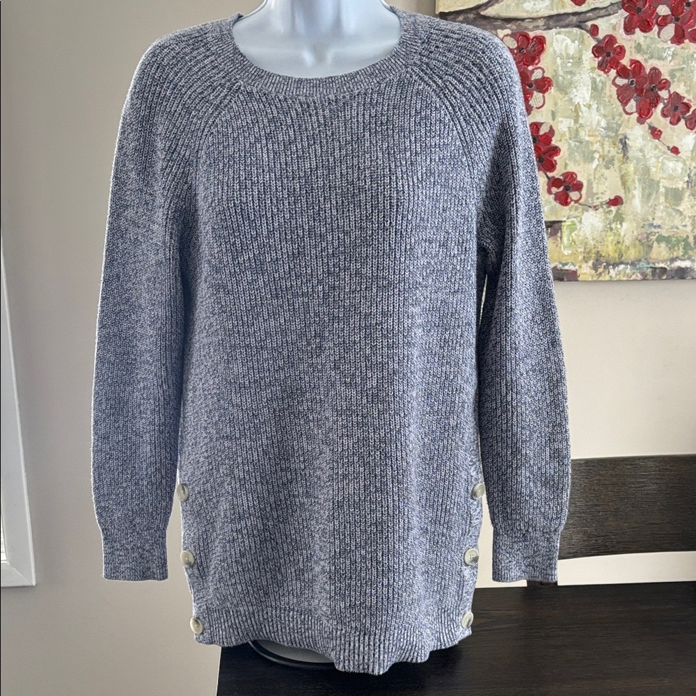 Loft side button crewneck sweater
